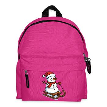 Snowman on Sleigh Christmas Magic - Kids' Backpack - fuchsia - Front