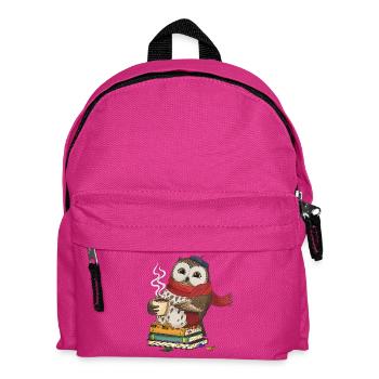 Gemütliche Eulen Lernzeit mit Tee - Kinder Rucksack - Fuchsia - Vorne