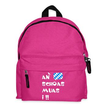 Bayerischer Dialekt An Schoas muas i.  - Kinder Rucksack - Fuchsia - Vorne