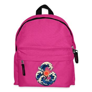 Japanische Wellen der aufgehenden Sonne - Kinder Rucksack - Fuchsia - Vorne