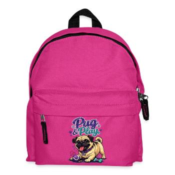 Mops & Spielzeugzeit - Kinder Rucksack - Fuchsia - Vorne