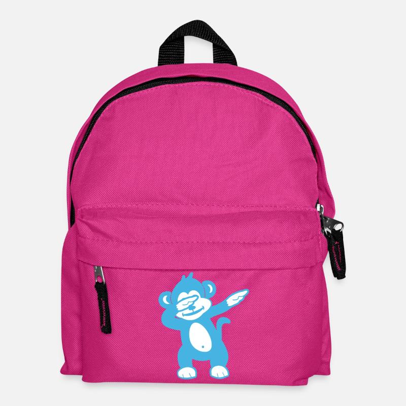 Blue Monkey Mascot - Playful Design - Kids' Backpack - fuchsia
