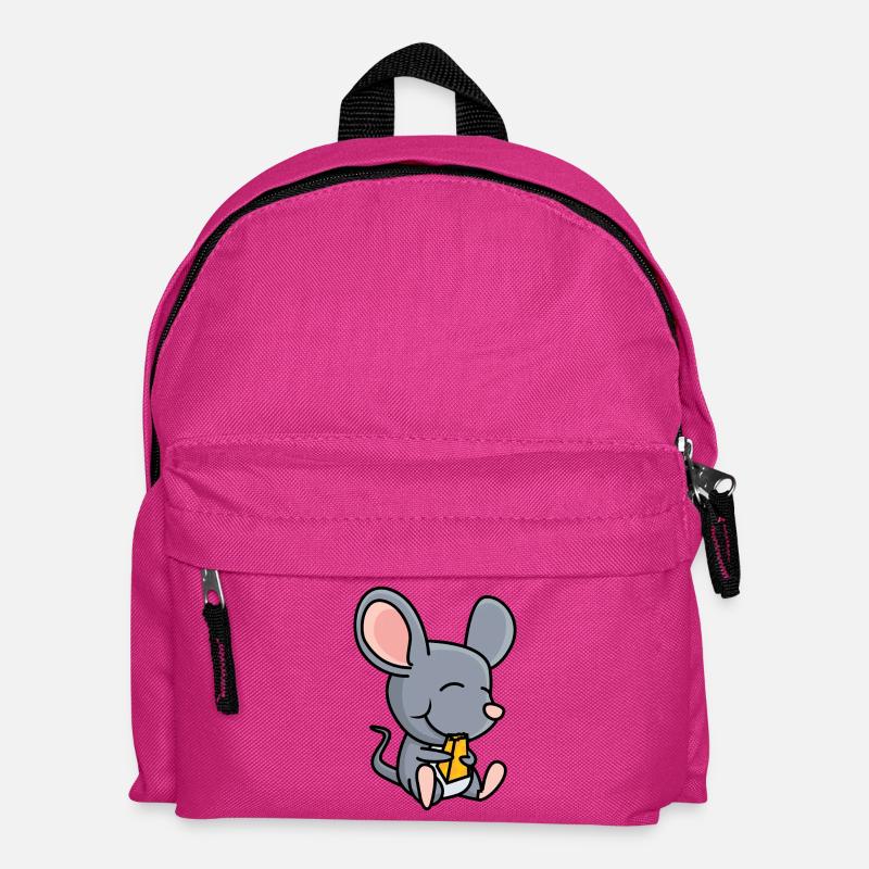 Maus mit Käse - Kinder Rucksack - Fuchsia