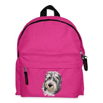 Bearded Collie - Kinder Rucksack - Fuchsia - Vorne