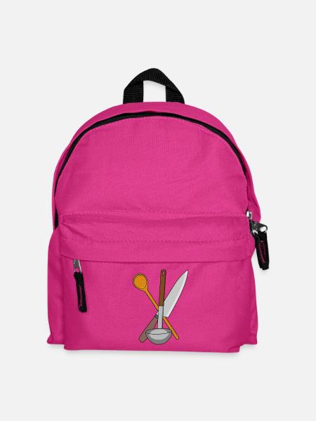 Koch Messer Kochen Küche Suppenkelle Kochlöffel - Kinder Rucksack - Fuchsia