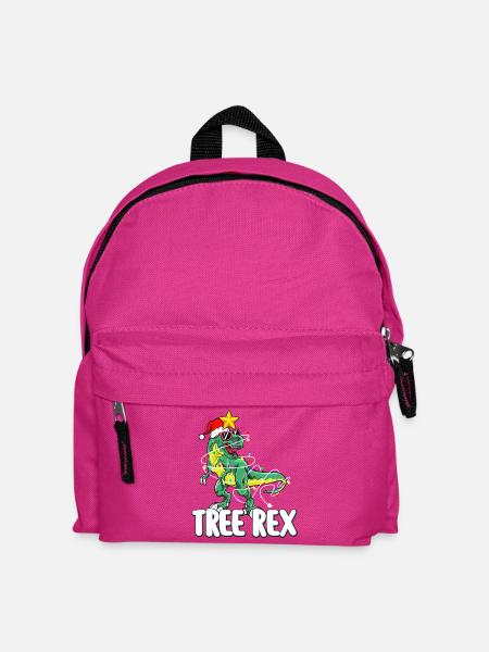 Trex Weihnachtsbaum Baum Rex Dinosaurier Familienfeier - Kinder Rucksack - Fuchsia