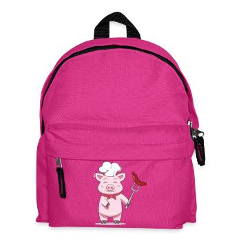 Pig Grill Master avec saucisse – Design drôle - Sac à dos Enfant - fuchsia - Devant