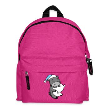 Donkey with pillow and sleeping cap - Kids' Backpack - fuchsia - Front