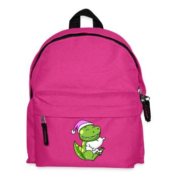 Dinosaurier mit Kissen und Schlafmütze - Kinder Rucksack - Fuchsia - Vorne