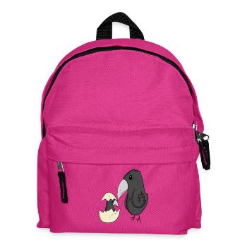 Famille Corbeau - Corbeau avec bébé - Motif Corbeau - Sac à dos Enfant - fuchsia - Devant