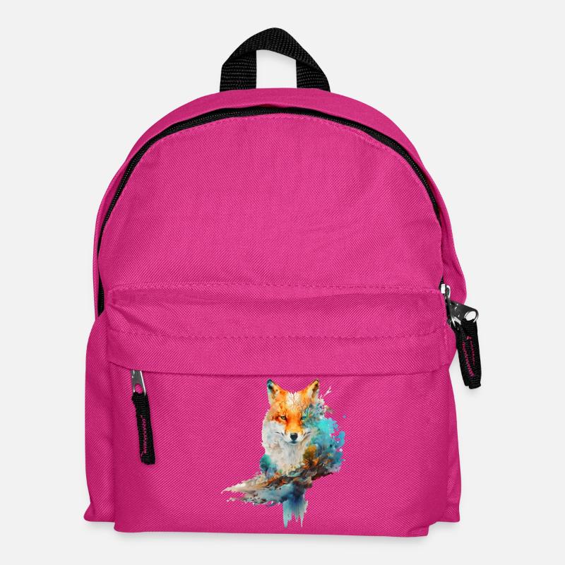 Fuchs Design aus Wasserfarben - Kinder Rucksack - Fuchsia