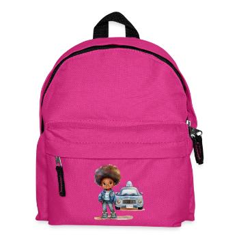 Child heroine with police car design - Kids' Backpack - fuchsia - Front