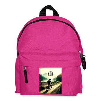 Ride - Gravel, Fahrrad, Rennrad, MTB-Bike - Kinder Rucksack - Fuchsia - Vorne