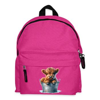 Gentillesse des veaux Highland - Bébés bovins Highland - Sac à dos Enfant - fuchsia - Devant