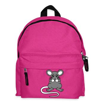 Mouse Nasty Angry Frustrated Aggressive Middle Finger - Kids' Backpack - fuchsia - Front