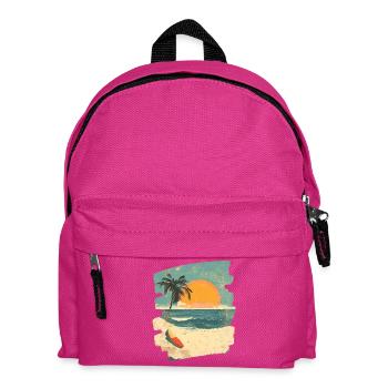 Beach Palm Trees Sunset Summer - Kids' Backpack - fuchsia - Front