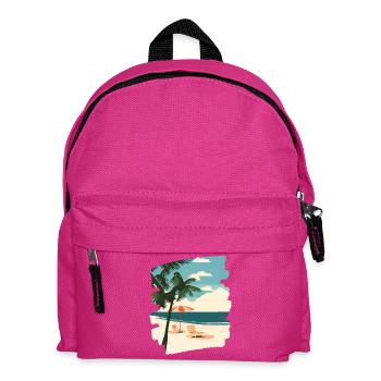 Beach Palm Trees Sun Summer - Kids' Backpack - fuchsia - Front