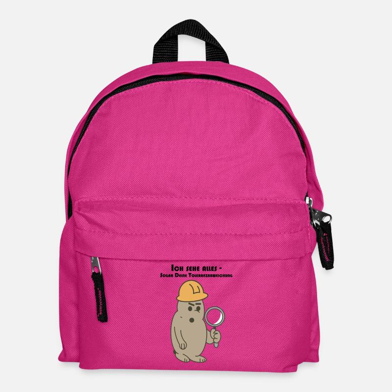 Qualitätssicherung, QM Held mit Helm & Lupe - Kinder Rucksack - Fuchsia