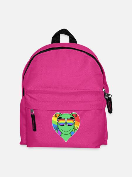LGBTQ+ Regenbogen Sci-Fi Alien mit Herz und Farben - Kinder Rucksack - Fuchsia