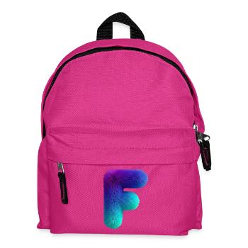 Lettre F aspect fourrure avec dégradé de couleurs - Sac à dos Enfant - fuchsia - Devant