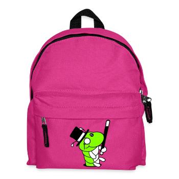 Caterpillar Sir Mr. Rich Monocle Glasses Cylinder Hole - Kids' Backpack - fuchsia - Front