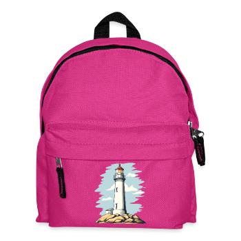 Leuchtturm am Felsen Küstenmotiv - Kinder Rucksack - Fuchsia - Vorne