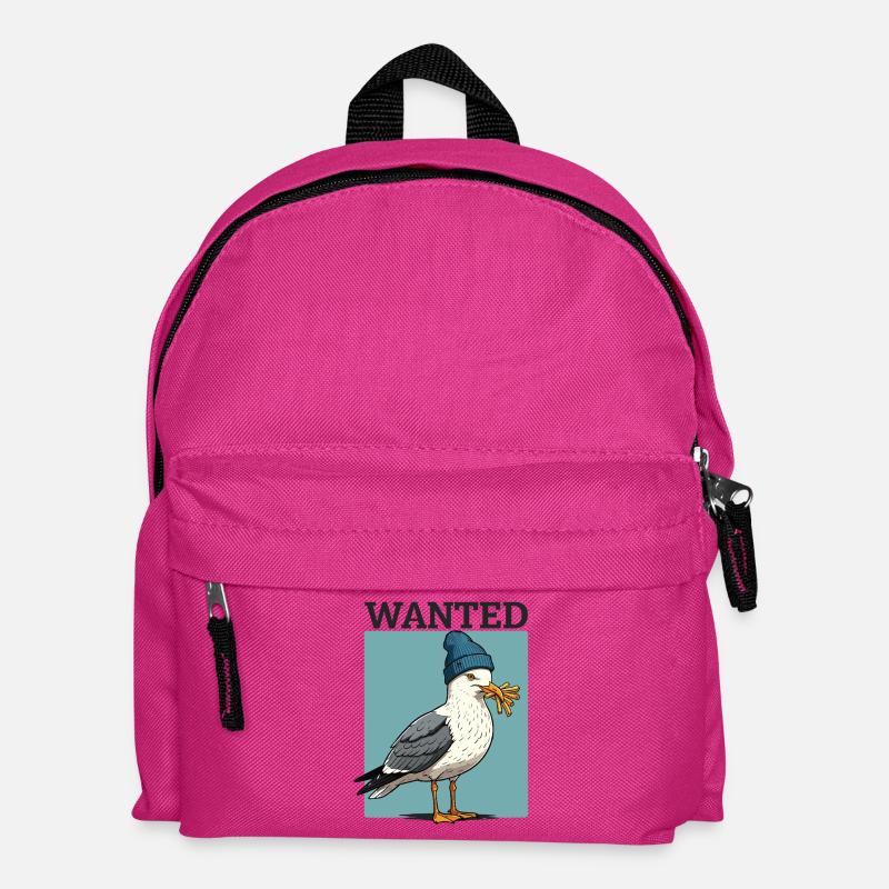Gesuchte Möwe Mit Pommes - Kinder Rucksack - Fuchsia