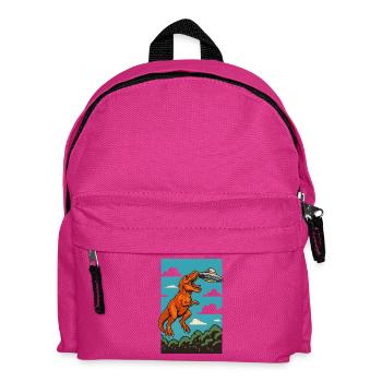 T Rex attrapant une rencontre avec le ciel d’OVNI - Sac à dos Enfant - fuchsia - Devant