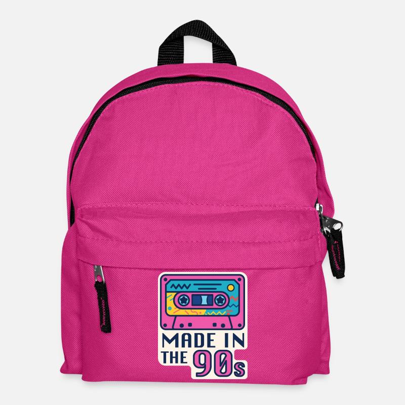 Kassette 90er Nostalgie Design - Kinder Rucksack - Fuchsia