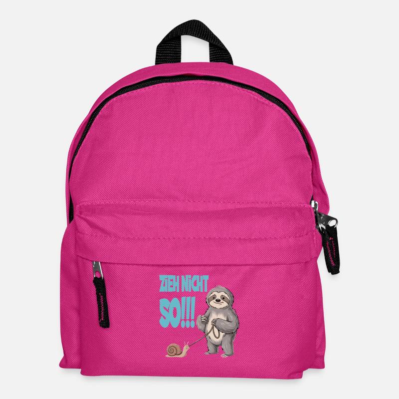 Don't pull so sloth with snail funnier - Kids' Backpack - fuchsia