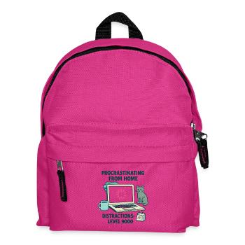Humor, Prokrastination, Telearbeit, Chat und Kaffee - Kinder Rucksack - Fuchsia - Vorne