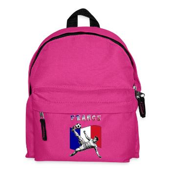Football France Flag Overhead Kick - Kids' Backpack - fuchsia - Front
