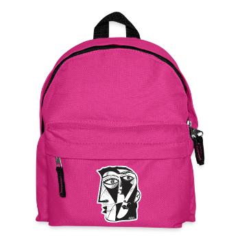 Cubist Face Linework - Kids' Backpack - fuchsia - Front