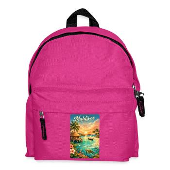 Maldives Beach Sunset Travel Motif - Kids' Backpack - fuchsia - Front
