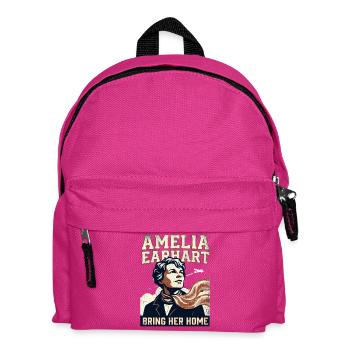Amelia Earhart – Bring sie nach Hause - Kinder Rucksack - Fuchsia - Vorne