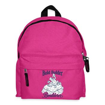 Bouldern Bold Bolder Boulderer - Kinder Rucksack - Fuchsia - Vorne