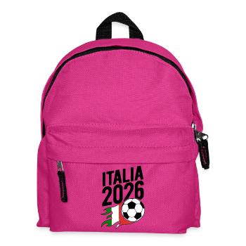 Italia 2026 Fußball Flamme mit Flagge - Kinder Rucksack - Fuchsia - Vorne