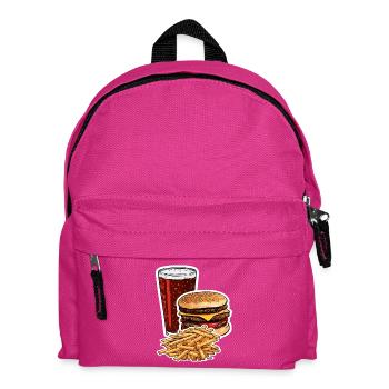 Autocollant Burger Fries Cola - Sac à dos Enfant - fuchsia - Devant