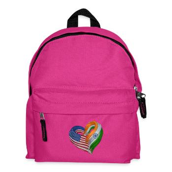 Heart of the USA and India - Kids' Backpack - fuchsia - Front