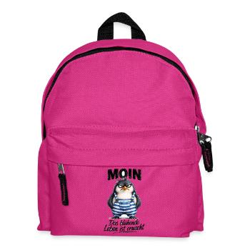  Moin Das Blühende Leben Ist Erwacht Frecher - Kinder Rucksack - Fuchsia - Vorne