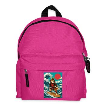 Surf Shiba Inu Samurai Doge au Japon - Sac à dos Enfant - fuchsia - Devant