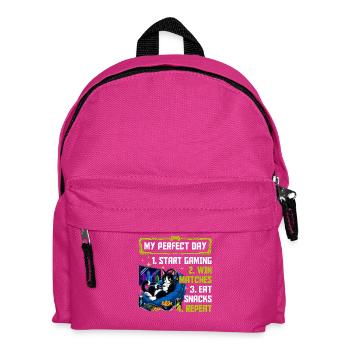 Gamer Gaming Cat Video Game - Kids' Backpack - fuchsia - Front