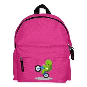 Turtle Bicycle - Kids' Backpack - fuchsia - Front