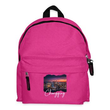 Chongqing Skyline Evening Light - Kids' Backpack - fuchsia - Front