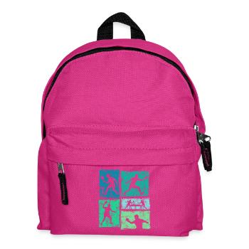 Tischtennis Moodboard für Ping-Pong Spieler - Kinder Rucksack - Fuchsia - Vorne