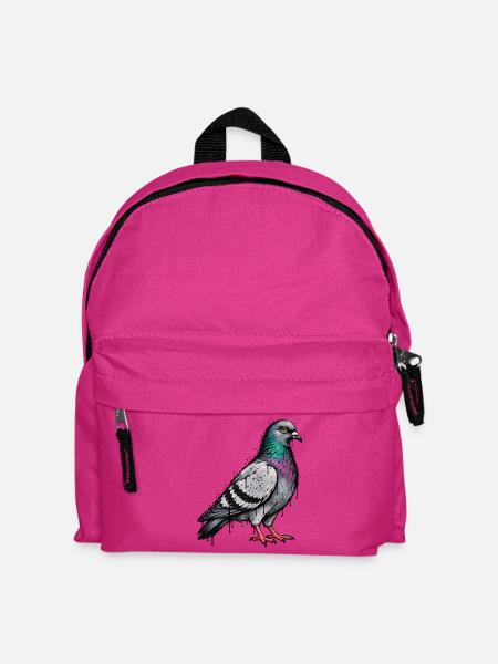 Tauben Shirt – Stadttaube Vintage Design - Kinder Rucksack - Fuchsia