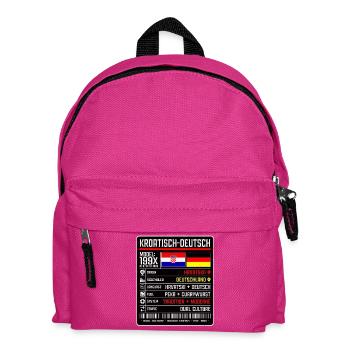Deutschkroaten - zwischen zwei Kulturen 199x - Kinder Rucksack - Fuchsia - Vorne