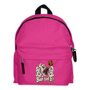 Boo-ted It Halloween-Fußball mit kichernden - Kinder Rucksack - Fuchsia - Vorne