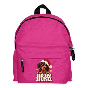 Ho Ho Hund Weihnachtsdesign - Kinder Rucksack - Fuchsia - Vorne