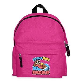 Ich bin in Rente, ich muss gar nix - Faultier - Kinder Rucksack - Fuchsia - Vorne